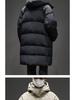 Herren Winter Mittellange Kapuzen Daunenjacke - High-End, Dick, Warm, 90% Weiße Entendaunen