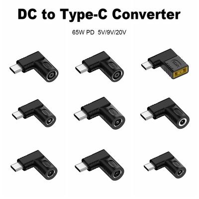 5v 9v 12v USB C Connector PD 65W Power Adapter Converter DC To Type C