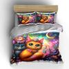 Whimsical Cosmic Kittens' Charm Bedding Sets Duvet Covers Pillowcases(1* Duvet Cover 2* Pillowcases Without Duvet Insert)