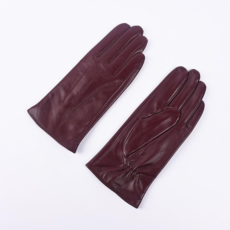 Women's Colored Sheepskin Fingerless Riding Gloves - Warm Fleece Lined for Autumn/Winter