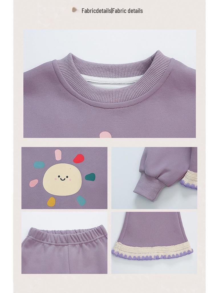 2025 Girls' Stylish Two-Piece Set: Sporty Sweatshirt & Pants for Baby - Perfect for Spring & Autumn