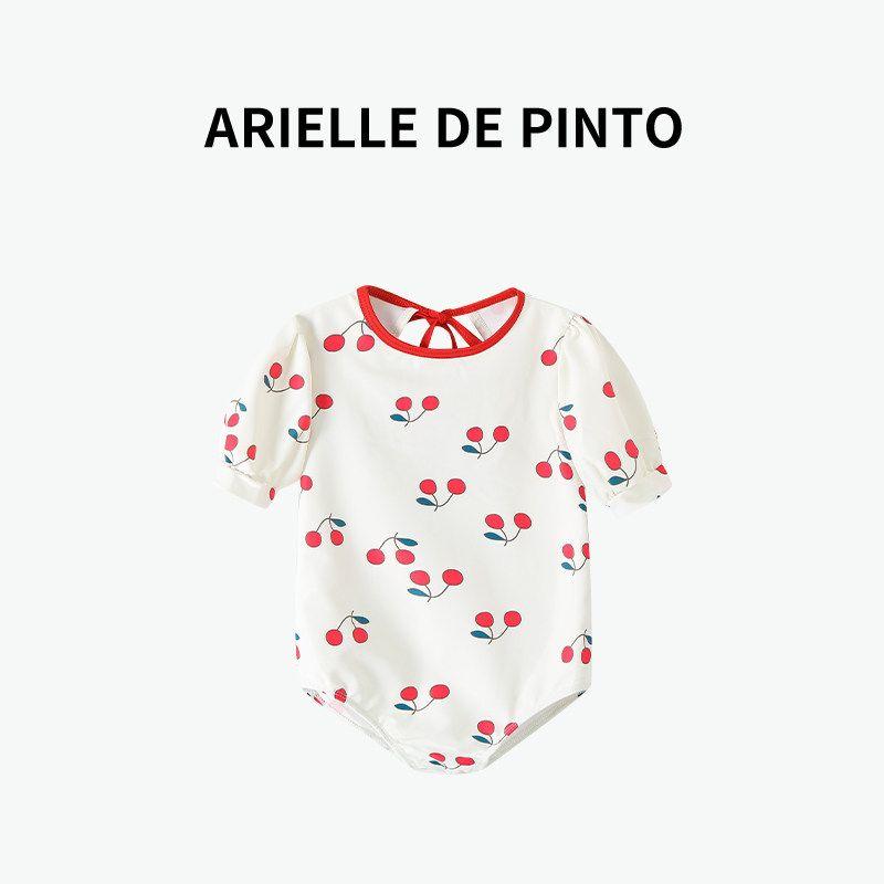 French Arielle De Pinto Kidsren s Swimsuit Girls  Fashionable Summer Swimsuit Girls  Swimsuit Hot Spring Flower color 140