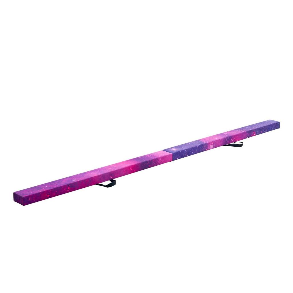 2,4 m faltbarer Balancebalken für Kinder, 136,1 kg stabiler Halt, Gymnastik-Bodenbalken mit rutschfester Matte, Holz-Kern-Gymnastik-Trainingsgerät mit