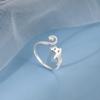925 Silver Cat Ring - Women's Niche Design Luxury Adjustable Spring Index Finger Ring