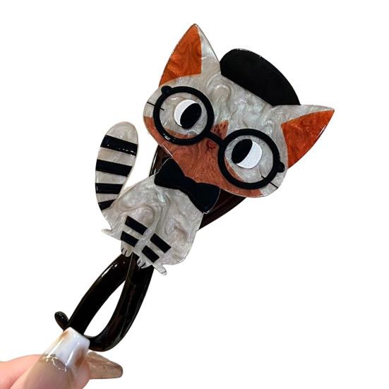 Girls Hair Clips Cartoon Cat Decor Twist Hair Claw Back Head Crab Holder Women Hair Styling Tool Hair Accessories