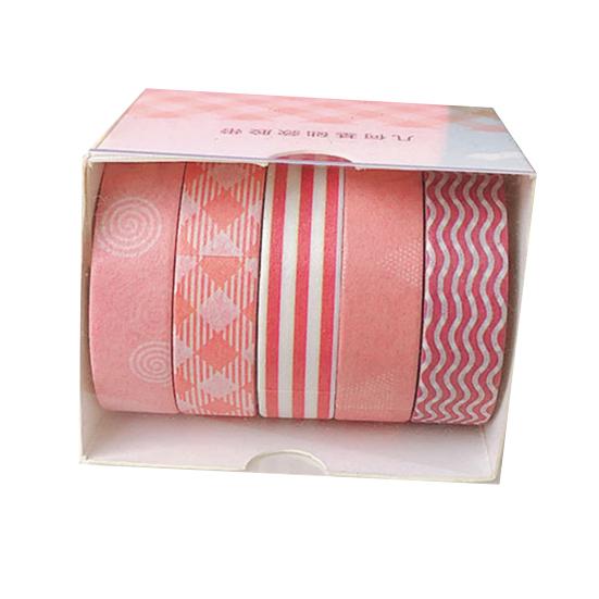 Dekoratiivne 5 rulli kleebis Kena välimusega Washi Macaron kätekonto kleebisteip tüdrukutele