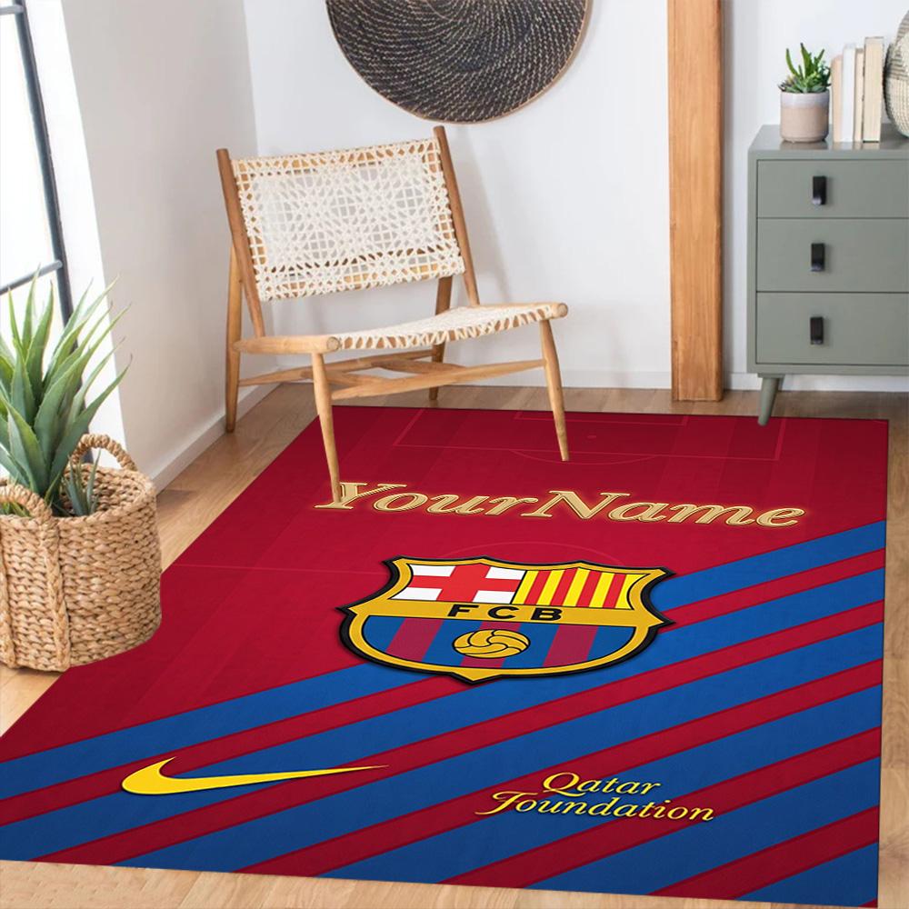 Fc Barcelona Personalized Name Carpet Suitable for Dining Room Outdoor Game Room Hallway Antislip Carpet Decorate Offices Spiritual Gift
