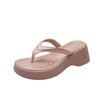 Comemore Summer Clip Toe Platform Wedges Women Slippers Thick Heel Flip Flops Solid Casual Sandals Slipper for Women
