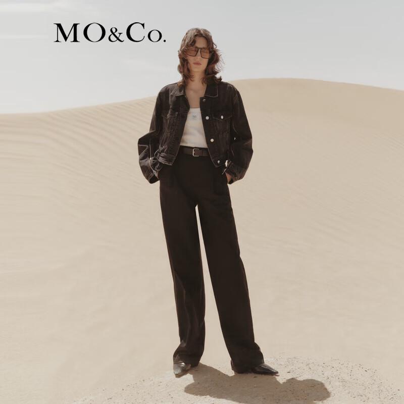 MO&Co. High-Waist Straight Wide-Leg Casual Trousers