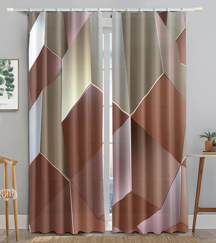 Abstract Luxury Vibrant Texture Shiny Blackout Window Curtain for Living Room Bedroom Bathroom Kicthen Door Cupboard Decor Hooks