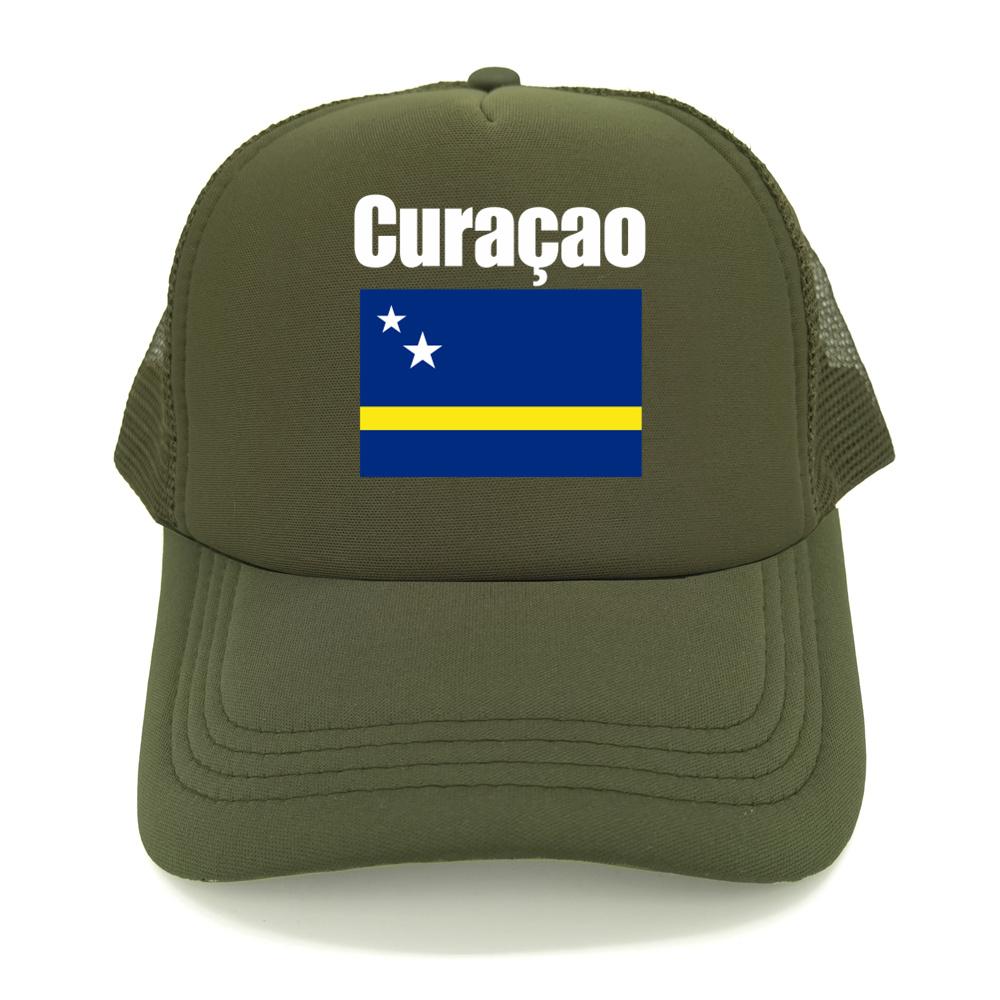Curaao Flag Trucker Hat Summer Unisex Cool Hat Country Fans Baseball Caps New Outdoor Mesh Net Dad Gift Snapback Caps