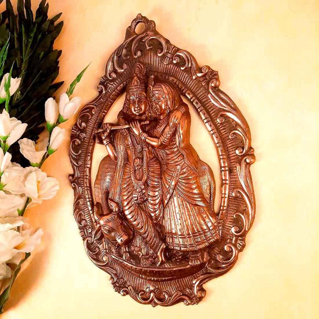 Radha Krishna Wall Hanging Idol - for Gift, Home, Living Room, Office, Puja Room Decoration