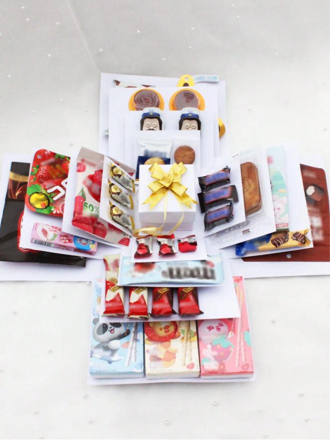 Five-Layer Exploding Surprise Gift Box with Candy Snacks