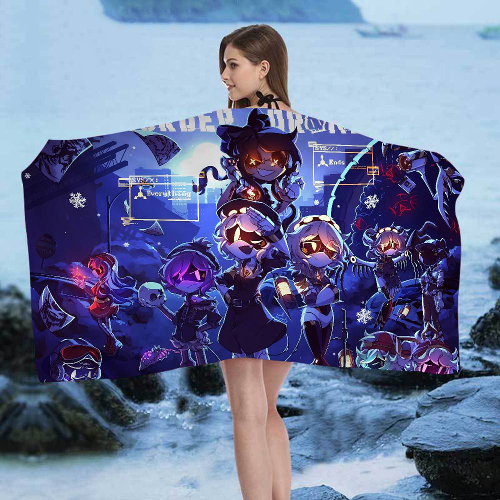 Murder-Drones Cartoon Beach Towel Colorful Bath Towels For Girl Microfiber Quick Dry Sand Free Beach Yoga Spa Gym Pool