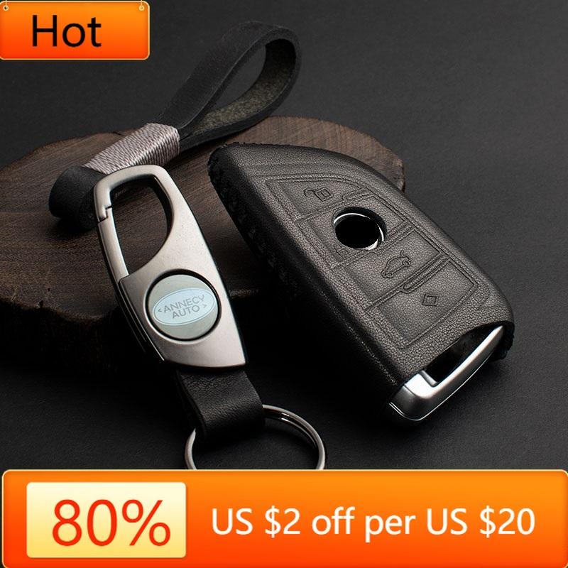 Interior Mouldings Leather Car Key Fob Case Key Cover For BMW 2 3 5 7 Series 6GT X1 X3 X5 X6 F45 F46 G20 G30 G32 G11 G12 F48 G01
