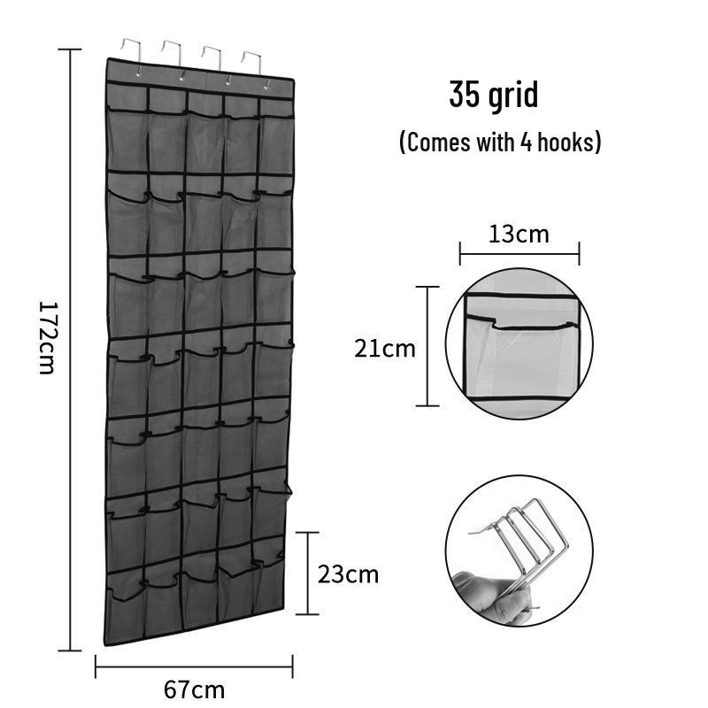 Kancalı 35 Bölmeli Kapı Üstü Ayakkabı Saklama Çantası