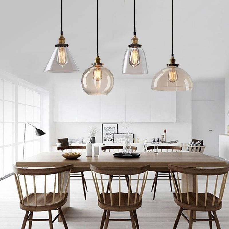 Pendant Ceiling Light Glass Shade Lighting Vintage Hanging Kitchen Room Dining