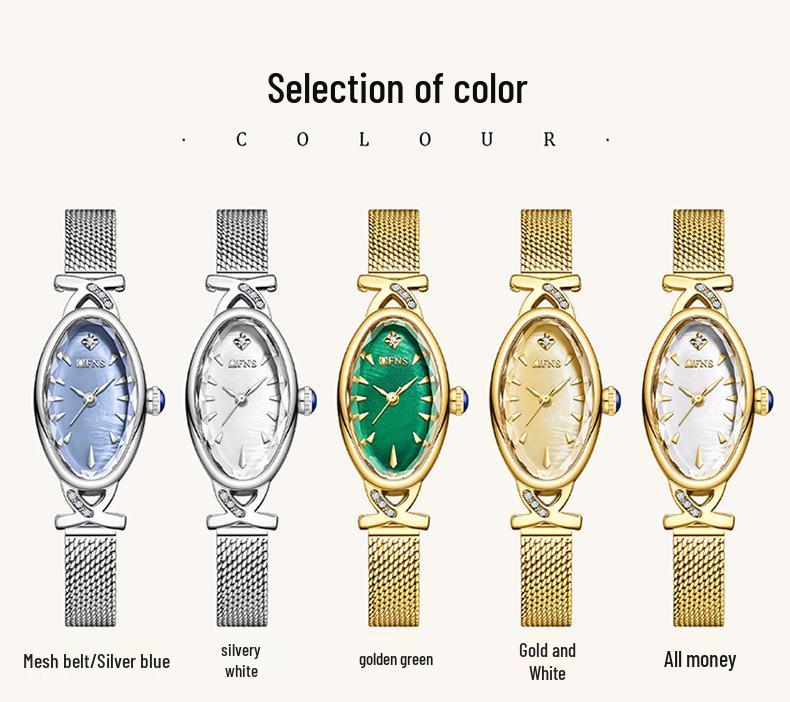 OFNS Women's Retro Oval Waterproof Luxury Wristwatch