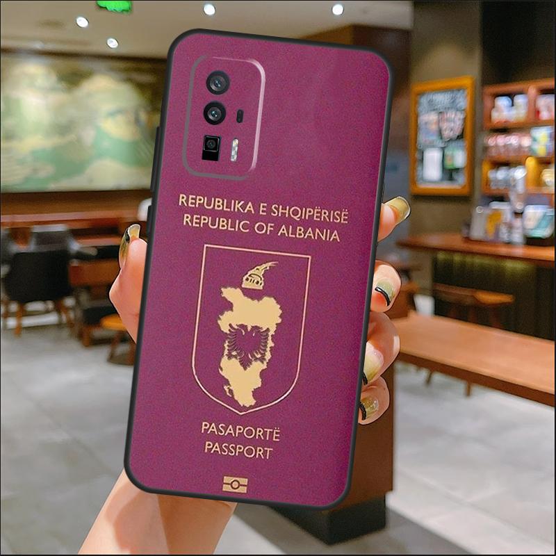 Albania Passport Case For Xiaomi 14 Ultra 15 13 11T 12T 13T 14T Pro POCO X7 Pro X3 X5 X6 M6 F5 F6 Pro Cover