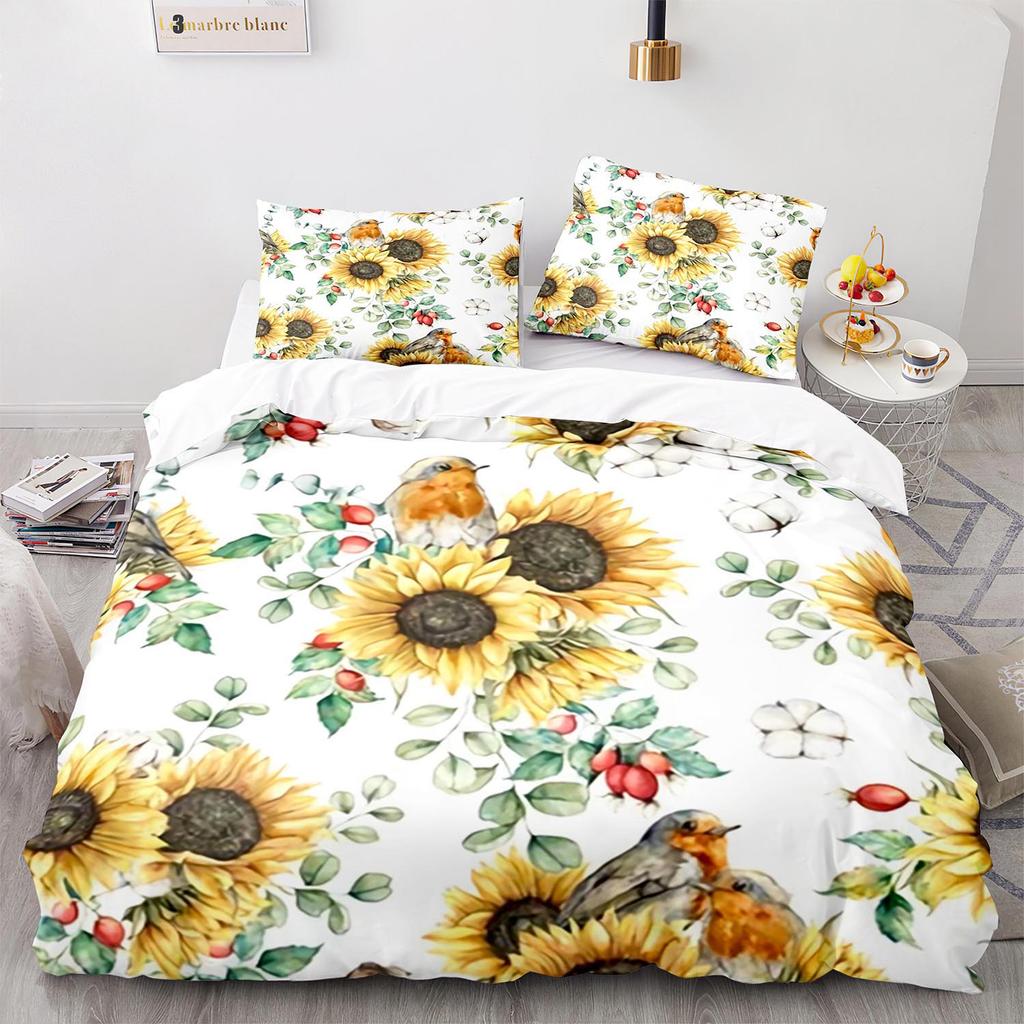 Sunflower Bedding Set Single Twin Full Queen King Size Sun Flower Bed Set Teenager Bedroom Duvetcover Sets 3D Prin New