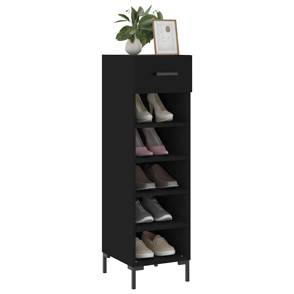 Vidaxl Szafka Na Buty, Czarna, 30X35X105 Cm, Materiał Drewnopochodny