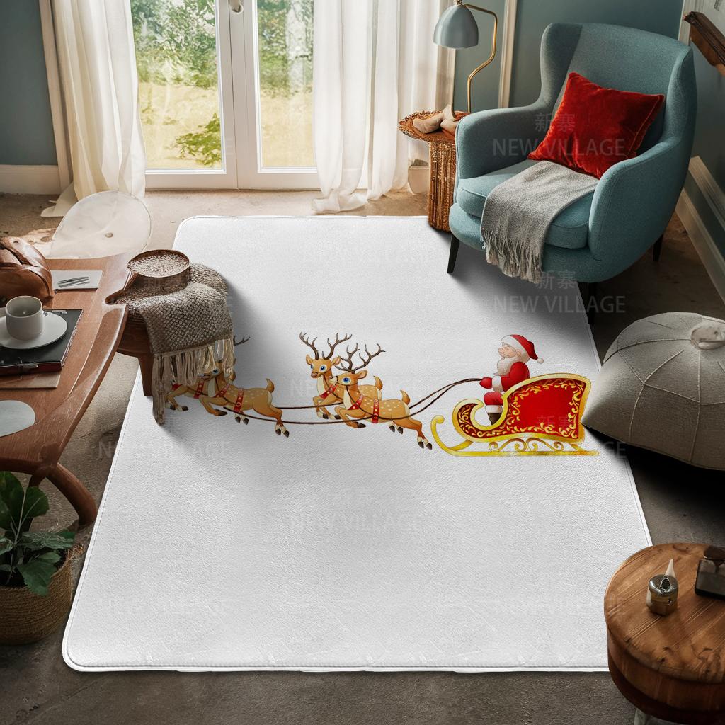 House Entrance Carpet Home Door Mat Living Room Bath Foot Bathroom Non-slip Water Absorption Rugs Bath Merry Christmas Winter