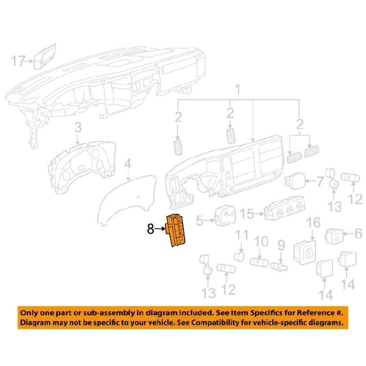 Mounted Driver Information Center Display Switch Auto Accessories for 1500 2500 3500 Interior Light Switch