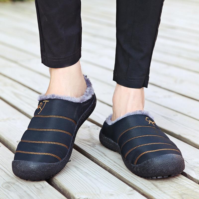 Men's and Women's Velvet Warm Cotton Shoes Indoor Casual Cotton Mop Hot Winter Wear-resistant Women's Lightweight Cotton Shoes
