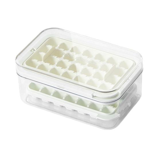 Large Ice Cube Tray with Lid And Bin Easy-Release Stackable Ice Cube