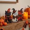 3Pcs Thickened 2D Flat Wooden Halloween Witch Cat Set  Thanksgiving Party