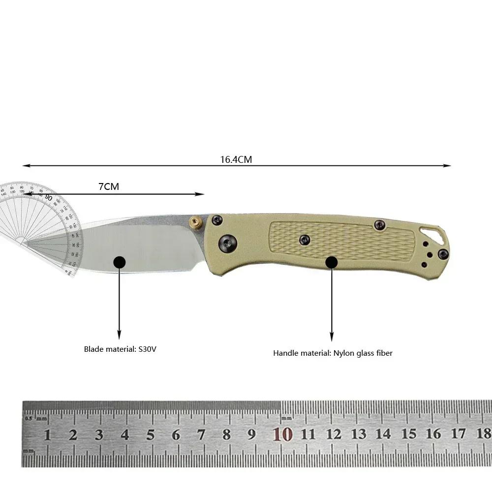 Pocket Knifes BM 533 Mini Bugout Folding Knife Nylon Fiber Handle Kitchen Knives Utility Meat Cleaver Fruit Sharp Knife EDC Tool