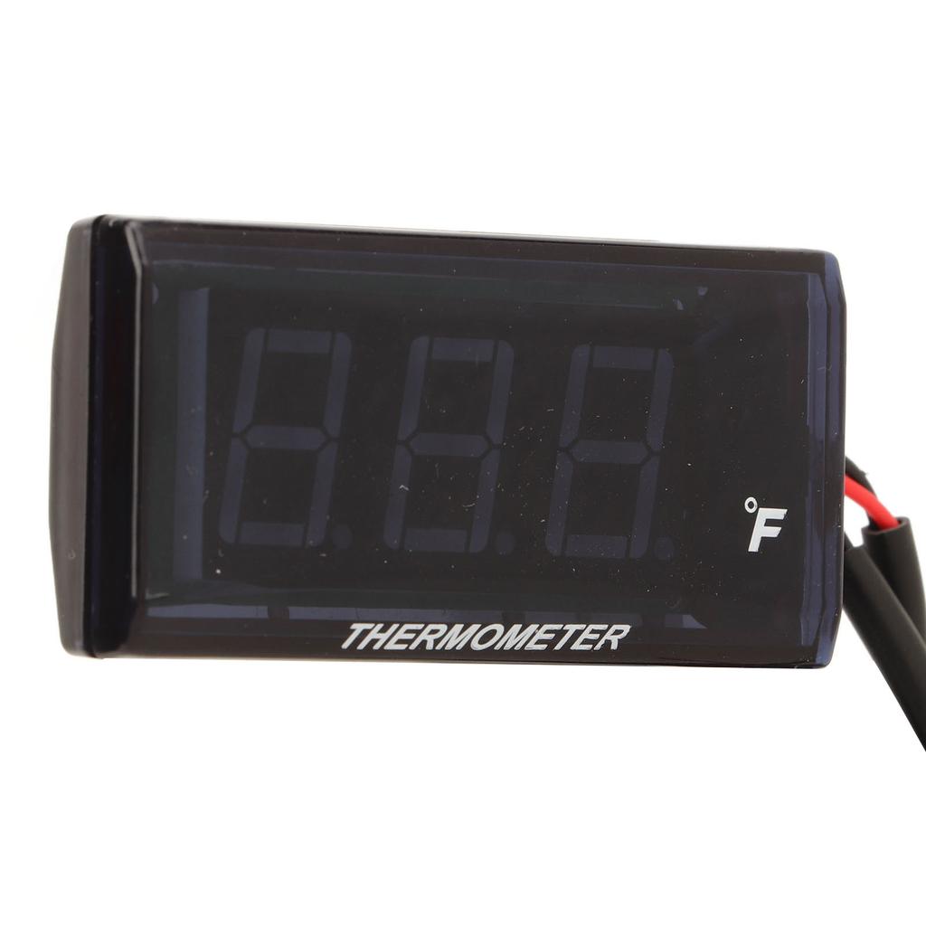 Water Temperature Gauge Fahrenheit Degree LCD Backlit Display Waterproof Water Temp Meter with 16mm Tee for Motorcycle