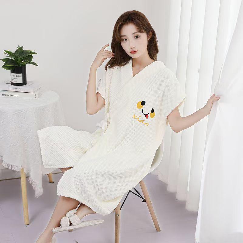 Plus Size Hooded Long Sleeve Bathrobe - Water Absorbent & Soft for Adults
