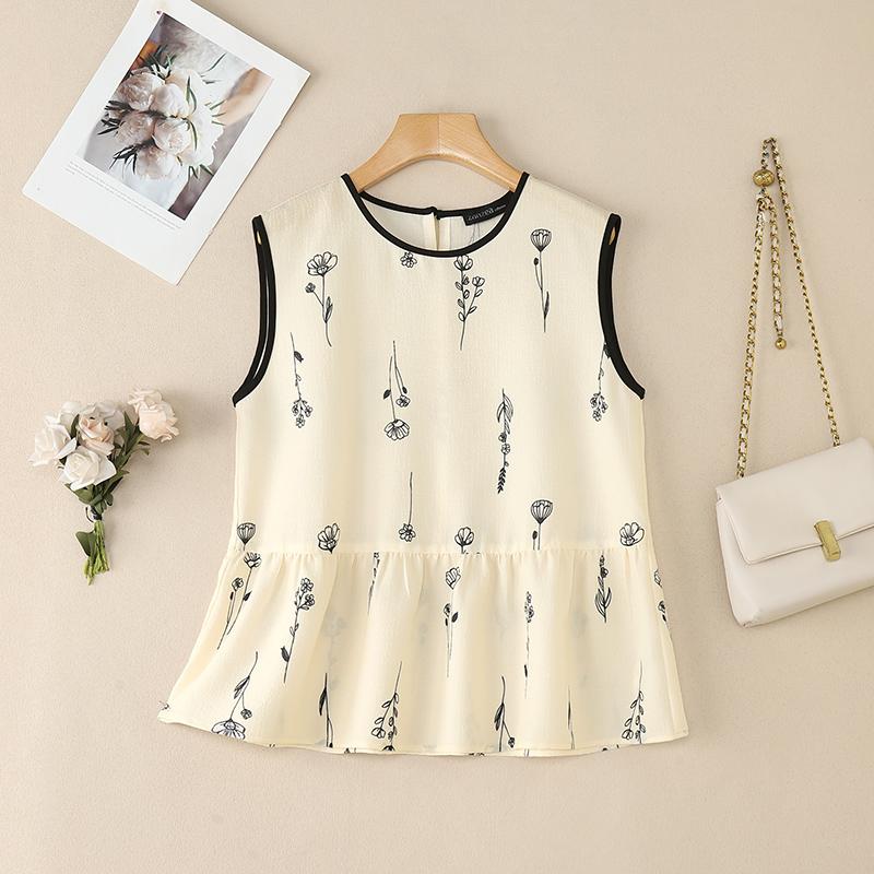 ZANZEA Women Print Casual Round Neck Summer Sleeveless Tank Tops