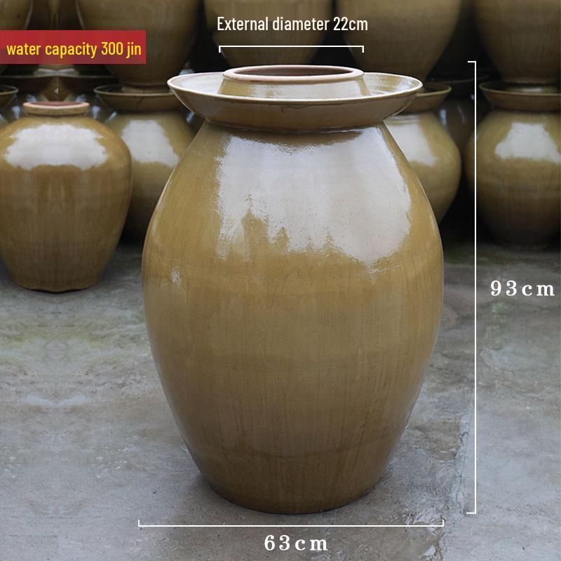 Large Earthenware Sichuan Pickled Vegetable Jar - Traditional Ceramic Sauerkraut Pot for Home Use
