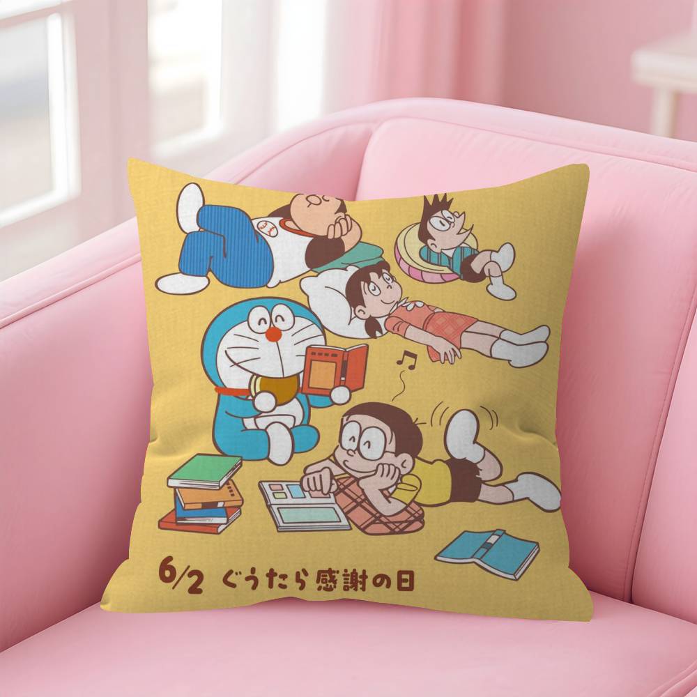 Cushion Cover Car Throw Pillow Case For Sofa Car Christmas Gift Anime Dddoraemon Wwhitepaper