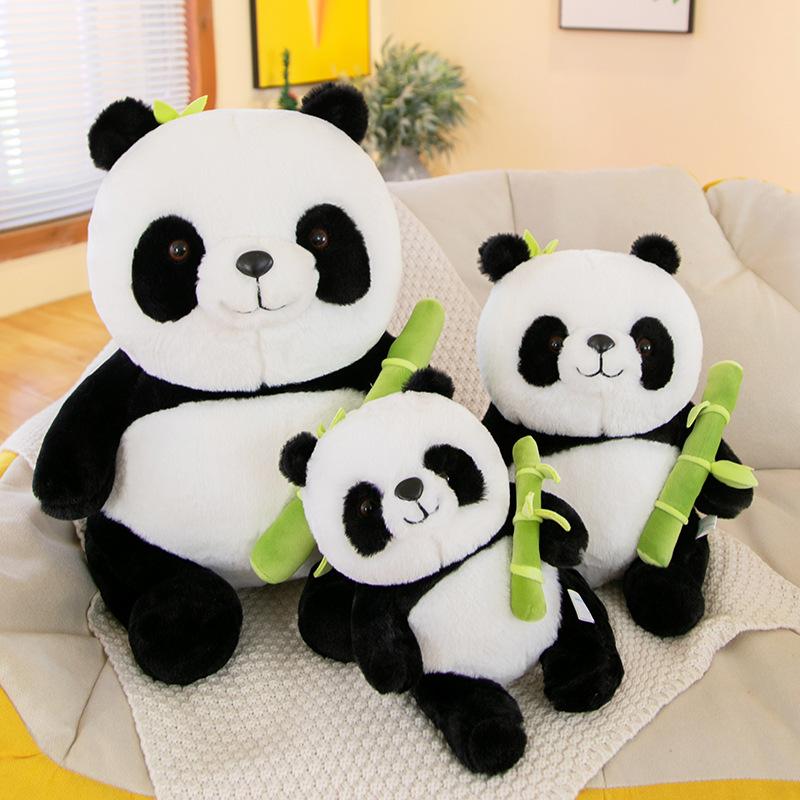 Bamboo Tube Panda Plush Toy Cute Hug Bamboo Turned Into a National Treasure Panda Flower Souvenir Doll Accompanying Gift
