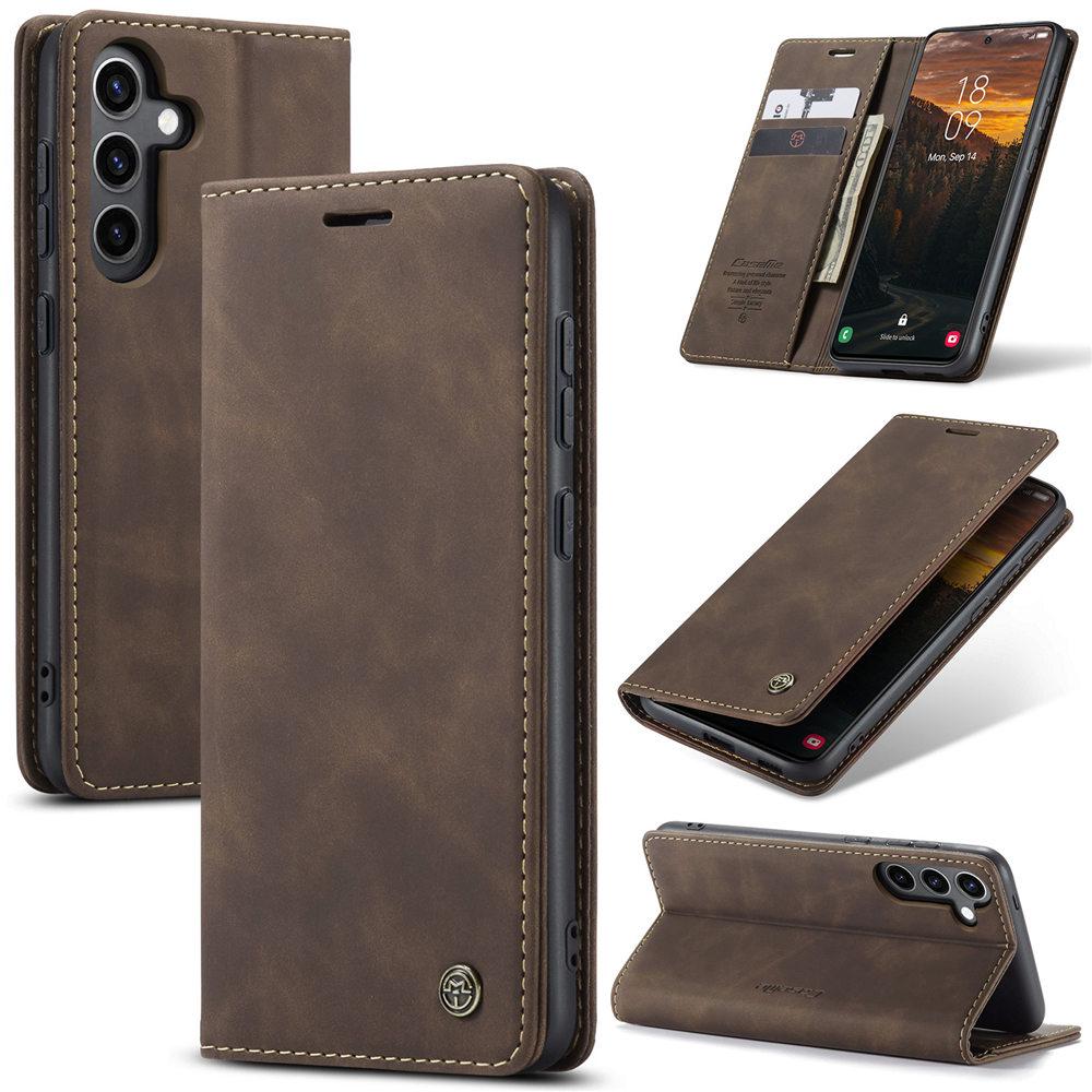 S24FE Magnetic Flip Leather Phone Case For Samsung Galaxy S24 FE S24Plus Capa Credit Card Slot Wallet Cover For Galaxy S24 Ultra