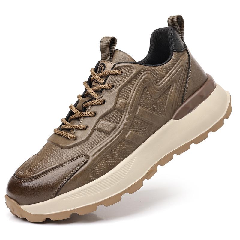 Men's Shoes Trendy Brand Leather Dad Shoes Men's Platform Sports Retro Men's Single Shoes