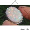 Milangirl Großer Ovaler Feueropal Ring Mode Zirkon Weißer Mondstein Leuchtende Farbe Ringe für Damen Hochzeits Verlobungsring