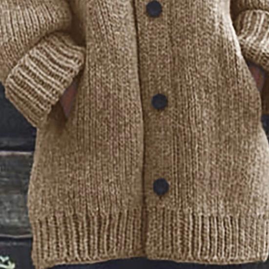 Kapuzenpullover, einfarbig, Taschen, warm, einreihig, mittellang, Strickjacke, Streetwear