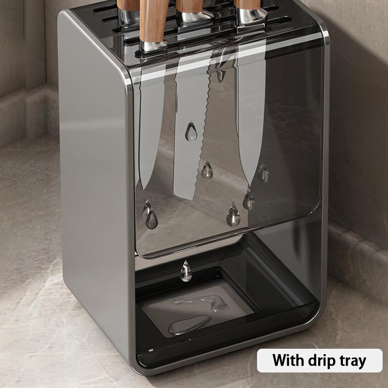 Knife Rack Kitchen Stainless Steel Multi-Functional Wall-Mounted No-Drill Knife Holder
