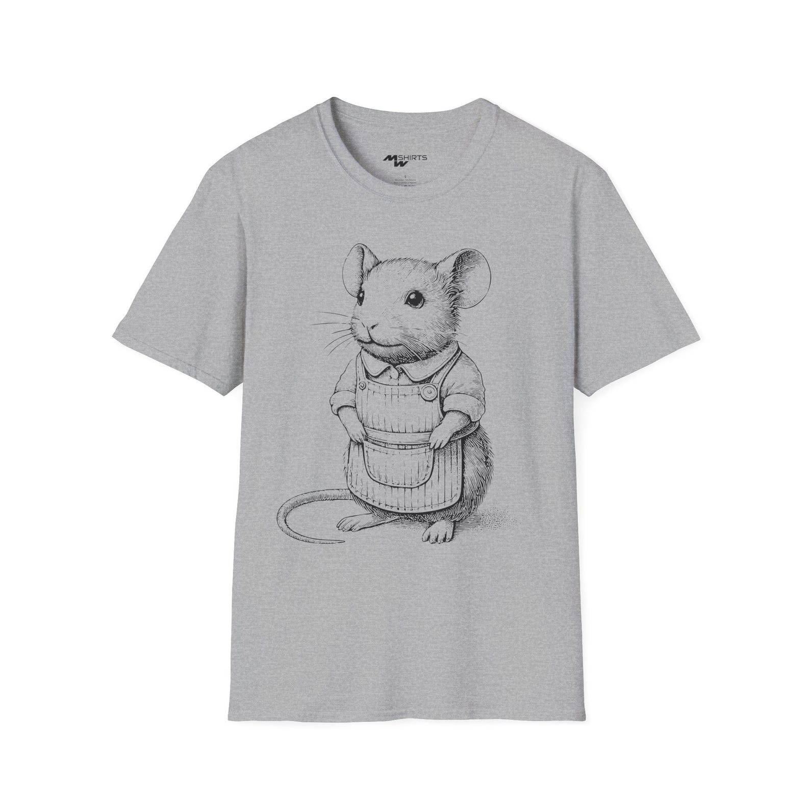 Retail Mouse/ Engraving-Style T-Shirt/ Unisex Softstyle T-Shirt S