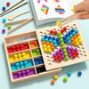 Rolling Bead Montessori Clip Beads Toy Wooden Color Sorting Game  Children Kids