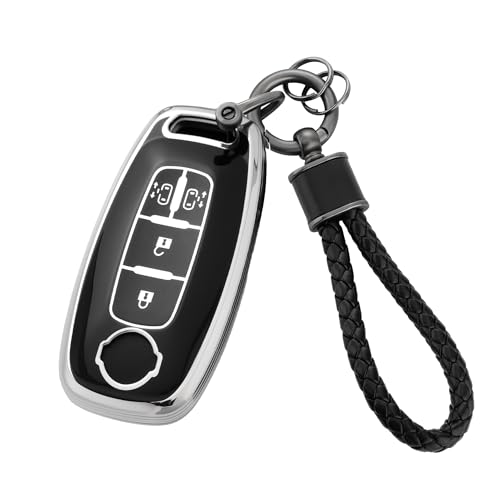 

[Unhoke] Новый чехол для ключа Serena серии C28 Новый Roox ProPilot e-POWER Чехол для смарт-ключа Двусторонние сдвижные двери Высококачественный ТПУ 4 кнопки (Серебро Б