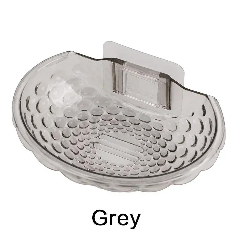 

Настінна мильниця з дренажем Прозора акрилова мильниця Побутова самоклеюча мильниця-губка Аксесуари для ванної кімнати сірий