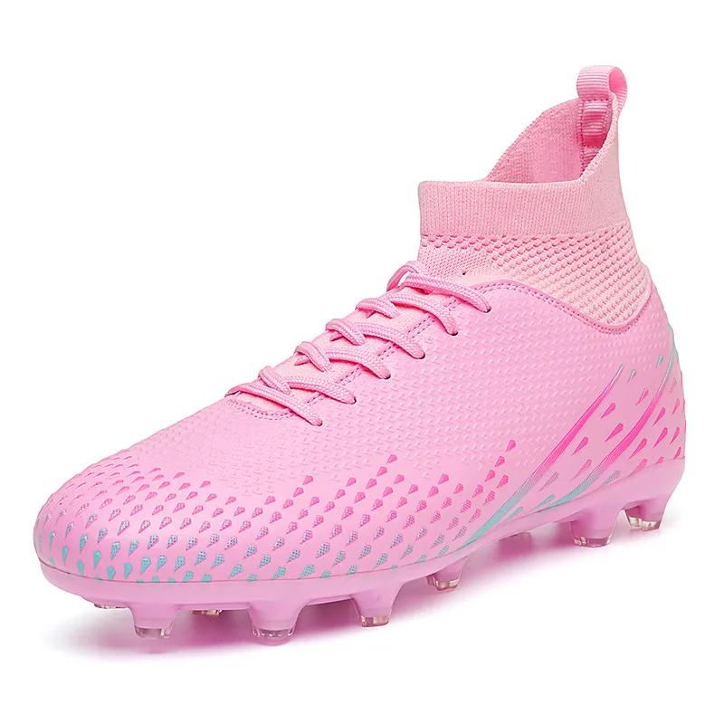 Rote Herren Fußballschuhe Outdoor Training Fußballplatz Stollen Mann Schnürung Anti-Rutsch Herren Fußballschuhe Society botas de futbol