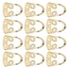 12Pcs Finger Picks Adjustable Stainless Steel Banjo Ukulele Guitar Plucked Strings ToolGold
