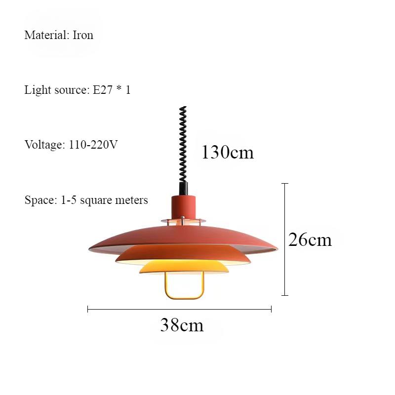 Nordic Danish Primus Designer Living Room Dining Counter Multi-layer Circular Flying Saucer Adjustable Adjustable Pendant Light
