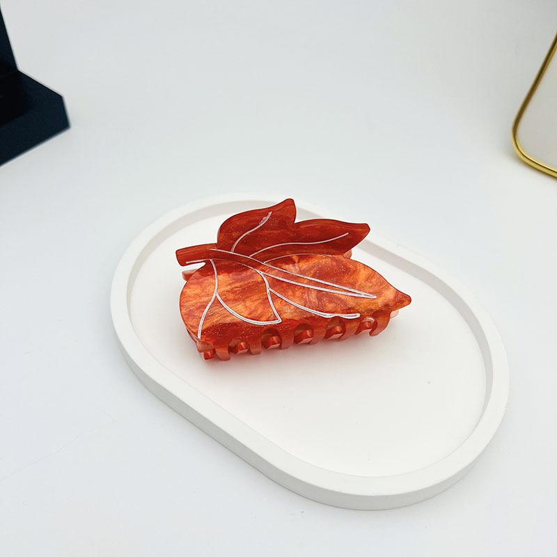 1pc New Maple Leaf Claw, Internet Celebrity, Rural Style, Cute, Sweet, Elegant, Versatile, Shark Clip Hairpin
